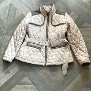 Vince Camuto quilted zipper jacket with belt size L
